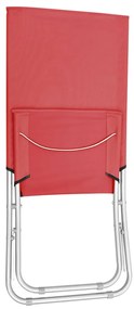 Cadeiras de praia dobráveis 2 pcs tecido vermelho