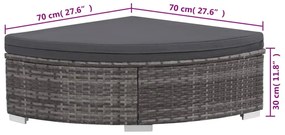 Conjunto de lounge de jardim com 6 peças e almofadas, vime sintético,