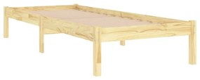 Estrutura de cama de solteiro 90x190 cm madeira maciça