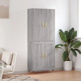 vidaXL Armário alto 69,5x34x180 cm derivados de madeira sonoma cinza