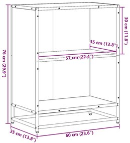 Estante 60x35x76 cm derivados de madeira cinzento sonoma
