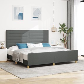 Estrutura de Cama de Tecido Cinza Escuro vidaXL 200x200 cm