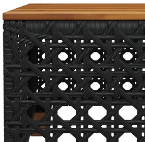 10 pcs conjunto sofás de jardim c/ almofadões vime PE preto