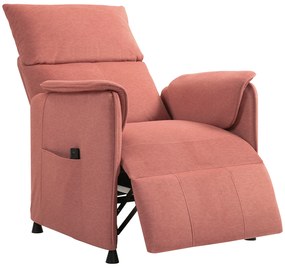 HOMCOM Poltrona Relax Reclinável Elétrica com Função Memória Apoio para Pés Controlo Remoto e Bolsos Laterais 80x83x104 cm Laranja