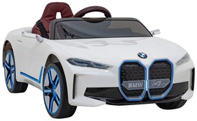 Carro elétrico para Crianças BMW I4 12V, Rodas Espuma EVA, Assento couro ecológico Branco