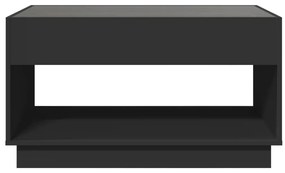 Mesa de centro luzes LED Infinity 90x50x50 cm preto