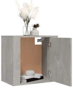Mesa de cabeceira de parede 50x30x47 cm cinzento cimento