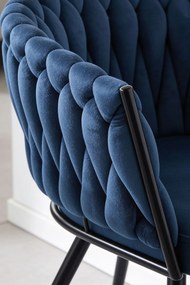 Cadeira Widny Black Veludo - Azul