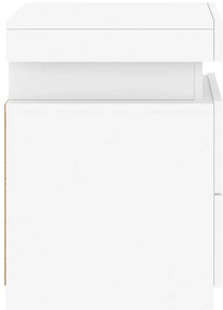 Mesas de cabeceira com luzes LED 2 pcs 35x39x55 cm branco
