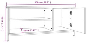 Móvel de TV 100x40x45 cm derivados de madeira cinzento sonoma