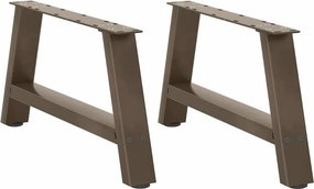 vidaXL Pés para mesa de centro em formato A, 2 peças, 60x(30-31) cm, aço