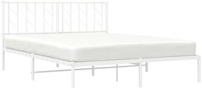 Estrutura de cama com cabeceira 150x200 cm metal branco