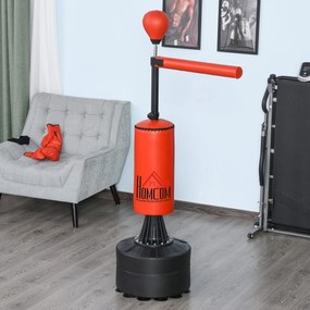 HOMCOM Punching Ball de Boxe com Altura Ajustável com Barra Giratória