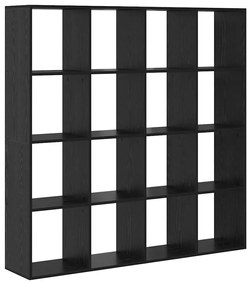 Gabinete de Livros Carvalho preto 137,5 x 29 x 137,5 cm