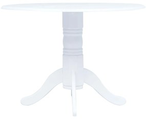 247353 vidaXL Mesa de jantar 106 cm madeira de seringueira maciça branco