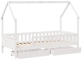 Estrutura de cama infantil c/ gavetas 80x200 cm pinho maciço