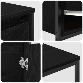 Conjunto de Móveis de Banheiro 3 Peças - Madeira de Carvalho Preto
