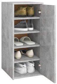 Armário para sapatos 32x35x70 cm contraplacado cinzento-cimento