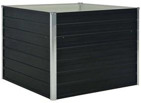 Canteiro jardim elevado 100x100x77 cm aço galvanizado antracite