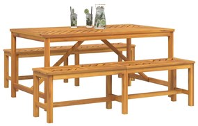 Conjunto de Jantar Jardim 3 Peças Madeira Sólida Acácia