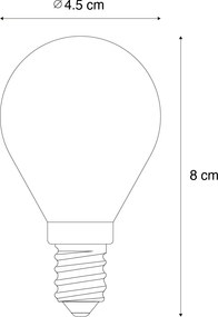 Conjunto de 5 lâmpadas LED E14 reguláveis P45 fumê 5W 470 lm 2200K