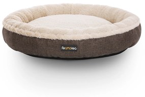 Cama redonda estilo donuts para animais de estimação | FEANDREA | 65 x 65 x 12 cm | castanho|bege | PGW65C.