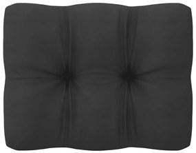 9pcs conjunto lounge de jardim c/ almofadões pinho maciço cinza