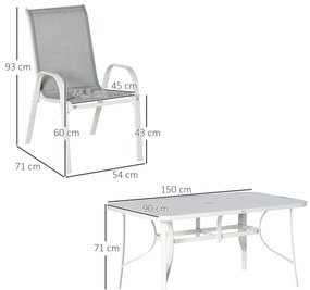 Conjunto de Refeição de Jardim – Modelo Bari – 6 Cadeiras, 1 Mesas – V