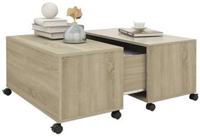 Mesa de centro 75x75x38 cm contraplacado carvalho sonoma
