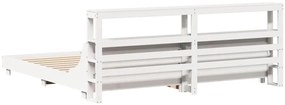 Cama sem colchão 180x200 cm madeira de pinho maciça branco