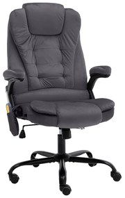 vidaXL Cadeira escritório c/ função de massagem veludo cinzento-escuro