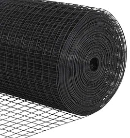 Cerca de Fio Soldado com 13 Postes Flangeados Cinza 0.4x50 m Aço