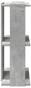Estante 3 camadas betão 60x30x80 cm madeira trabalhada cinzento