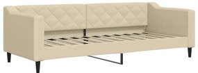 Sofá-cama c/ gavetão e colchões 80x200 cm tecido cor creme