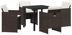 Conjunto de Jantar de Jardim com 5 Peças da , com almofadas marrom e f