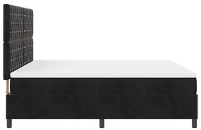 Cama Box Spring com Colchão &amp; LED Preto 180x200 cm Veludo
