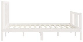 Estrutura de cama 160x200 cm madeira maciça branco