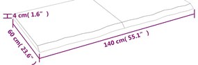 Prateleira de parede 140x60x(2-4) cm carvalho tratado castanho
