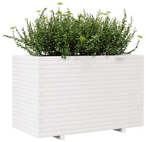 Vaso/floreira de jardim 110x60x72 cm pinho maciço branco