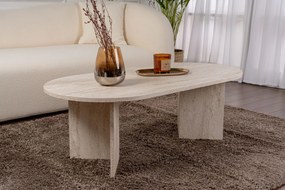 Mesa de Centro "Sable" – Travertine , 105x65x40 cm, Design Acolhedor