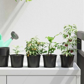 vidaXL Vaso de Flores 100 pcs Preto Ø 15 x 12.5 cm Plástico