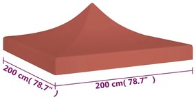 Teto para tenda de festas 2x2 m 270 g/m² terracota