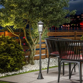Candeeiro Solar de Jardim Candeeiro com Painel Solar Liga e Desliga Automaticamente para Exterior Pátio 15x15x127 cm Preto