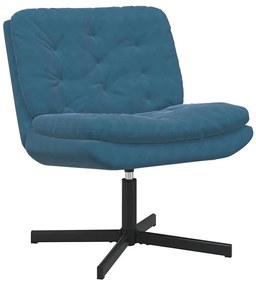Cadeira Relaxante Giratória Azul 63 x 75 x 76 cm Veludo