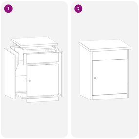 Caixa para entrega de pacotes Preto 44 x 35 x 59 cm