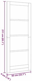 Porta Interior "ORKDAL" 83x211x4 cm de Madeira Sólida de Pinheiro