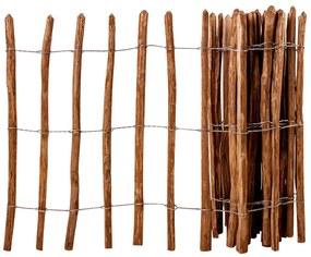 vidaXL Cerca de estacas em madeira de aveleira 90x500 cm