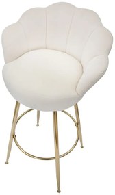 BANCO DE BAR VIENNA 55X53X110 CM CREME E DOURADO