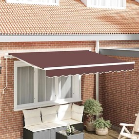 vidaXL Toldo Retrátil Manual Marrom e Branco