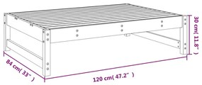 Apoio de pés para jardim 120x80 cm pinho maciço branco